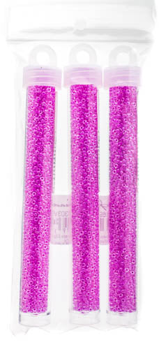 Miyuki Seed Bead 11/0 Color Lined Purple Luminous Neon Color - 22g Vials