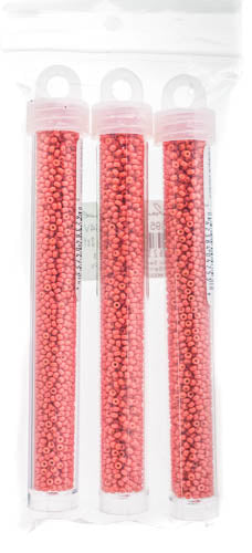 Miyuki Seed Beads Dark Salmon Pink Opaque Duracoat - 22g Vials