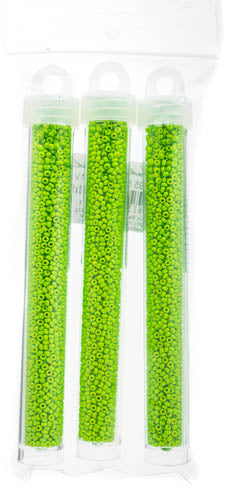 Miyuki Seed Beads Bright Lime Opaque Duracoat - 22g Vials