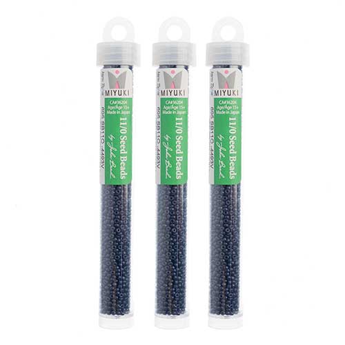 Miyuki Seed Beads Navy Blue Dyed Duracoat - 22g Vials