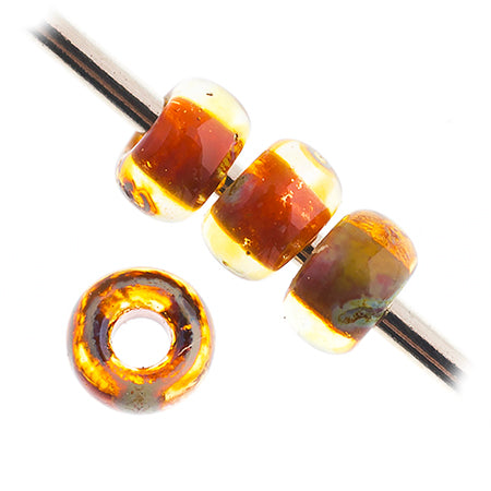 Miyuki Seed Bead 11/0 Transparent Light Topaz Picasso - 22g Vials