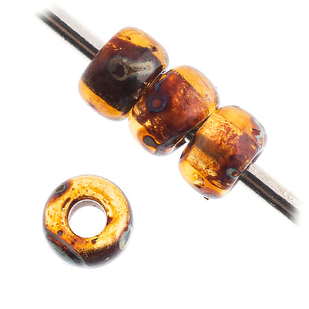 Miyuki Seed Bead 11/0 Transparent Dark Topaz Picasso - 22g Vials