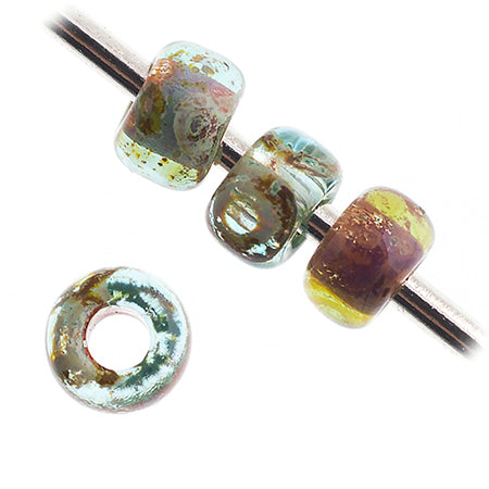 Miyuki Seed Bead 11/0 Transparent Sea Foam Picasso - 22g Vials