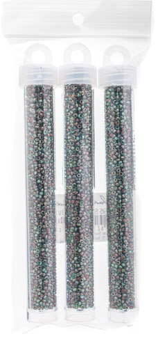 Miyuki Seed Bead 11/0 Transparent Sea Foam Picasso - 22g Vials