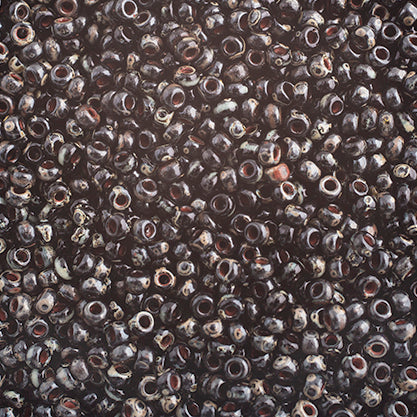 Miyuki Seed Bead 11/0 Opaque Black Picasso - 22g Vials