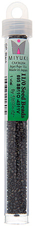 Miyuki Seed Bead 11/0 Opaque Black Picasso - 22g Vials
