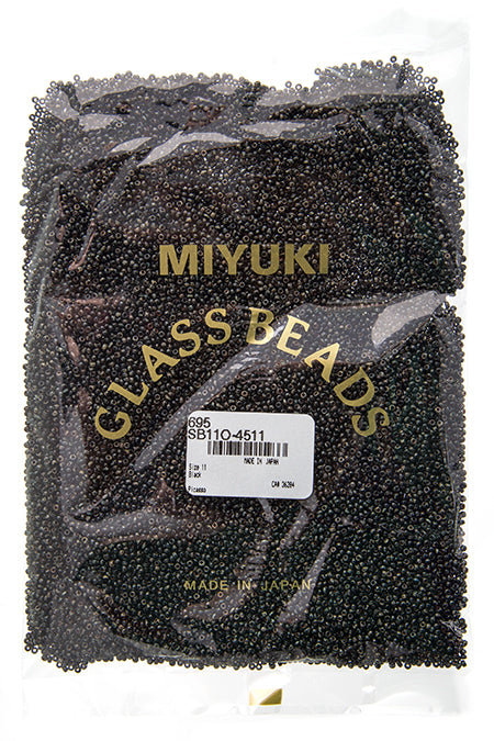 Miyuki Seed Bead 11/0 Opaque Black Picasso 250g