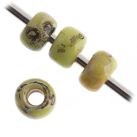 Miyuki Seed Beads Opaque Chartreuse Picasso - 22g Vials