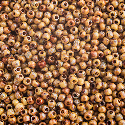 Miyuki Seed Beads Opaque Brown Picasso - 22g Vials