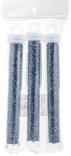 Miyuki Seed Bead 11/0 Opaque Cobalt Picasso - 22g Vials
