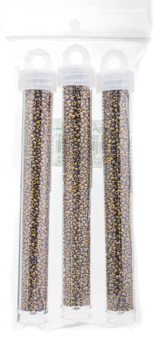 Miyuki Seed Bead 11/0 Opaque Dark Yellow Picasso - 22g Vials