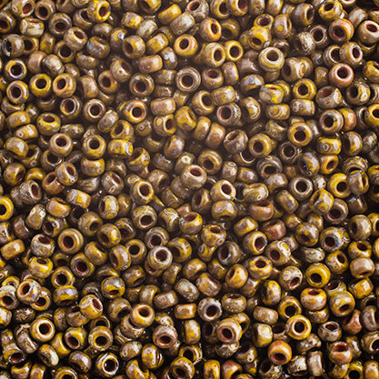 Miyuki Seed Bead 11/0 Opaque Dark Yellow Picasso 250g