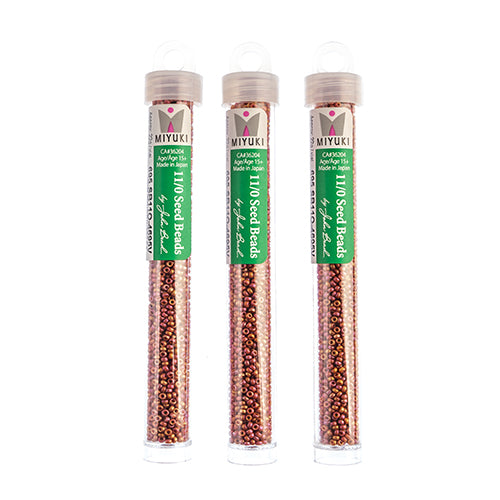 Miyuki Seed Beads Frosted Glazed/Rainbow Pink Fuchsia Matte AB - 22g Vials