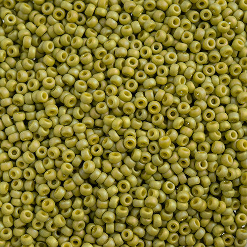 Miyuki Seed Beads Frosted Glazed/Rainbow Green Lime Matte AB 250g