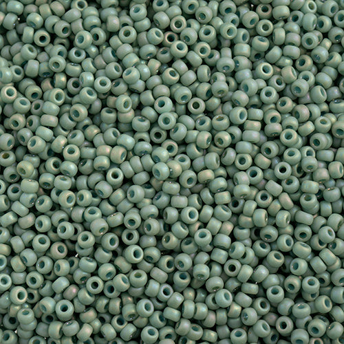 Miyuki Seed Beads Frosted Glazed/Rainbow Green Mint Matte AB - 22g Vials
