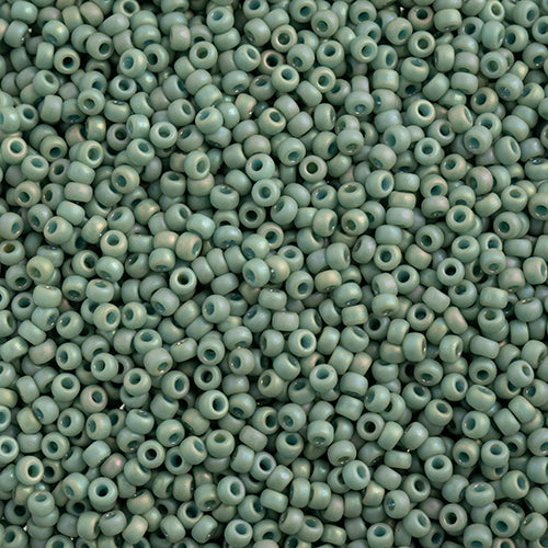 Miyuki Seed Beads Frosted Glazed/Rainbow Green Mint Matte AB - 22g Vials