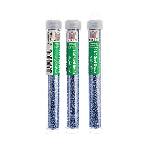 Miyuki Seed Beads Frosted Glazed/Rainbow Blue Sapphire Matte AB - 22g Vials