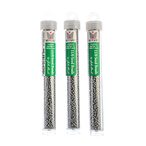 Miyuki Seed Beads Frosted Glazed/Rainbow Grey Matte AB - 22g Vials