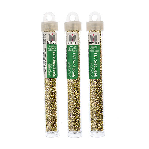 Miyuki Seed Bead 11/0 Duracoat Galvanized Light Gold - 22g Vials