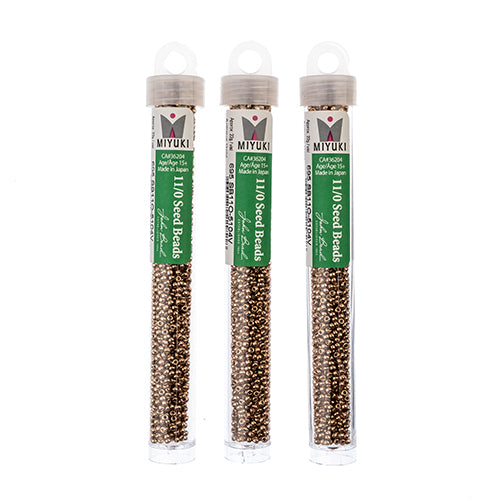 Miyuki Seed Bead 11/0 Duracoat Galvanized Antique Gold - 22g Vials