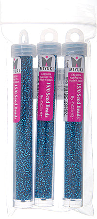 Miyuki Seed Bead 15/0 Dark Turquoise Silver Lined- 22g Vials