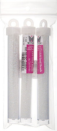 Miyuki Seed Beads Transparent Crystal Aurora Borealis - 22g Vials