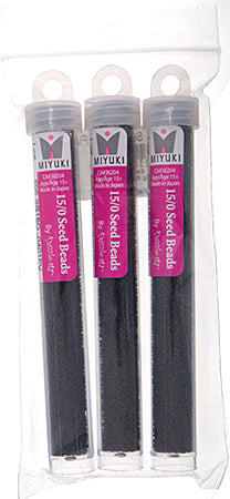 Miyuki Seed Beads Opaque Black Matte - 22g Vials