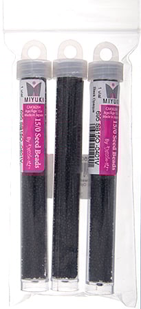 Miyuki Seed Beads Opaque Black - 22g Vials