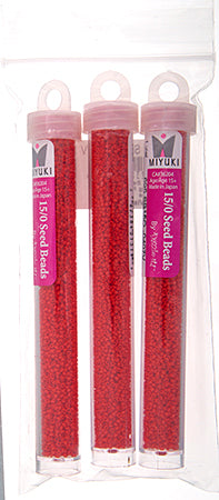 Miyuki Seed Beads Opaque Red Vermillion - 22g Vials