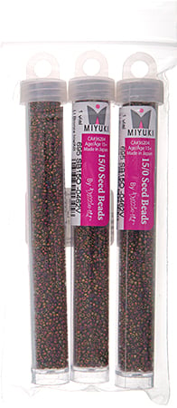 Miyuki Seed Beads Light Bronze Iris/AB Metallic - 22g Vials
