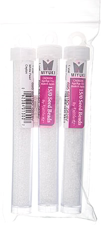 Miyuki Seed Beads Ceylon White Pearl - 22g Vials