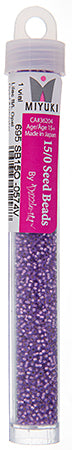 Miyuki Seed Bead Lilac Opal Dyed Alabaster Silver Lined - 22g Vials