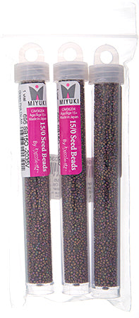Miyuki Seed Beads Green Pink Opaque AB Metallic Matt Luster - 22g Vials