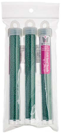 Miyuki Seed Beadd Spanish Palms Green Opaque Duracoat - 22g Vials
