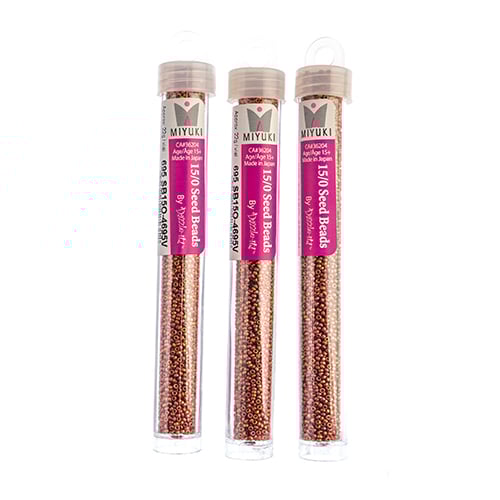 Miyuki Seed Beads Frosted Glazed/Rainbow Pink Fuchsia Matte AB - 22g Vials