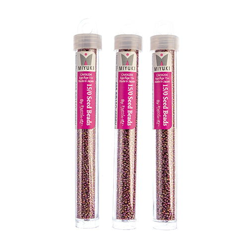 Miyuki Seed Beads Frosted Glazed/Rainbow Pink Rosewood Matte AB - 22g Vials