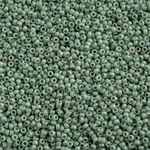 Miyuki Seed Beads Frosted Glazed/Rainbow Green Mint Matte AB - 22g Vials