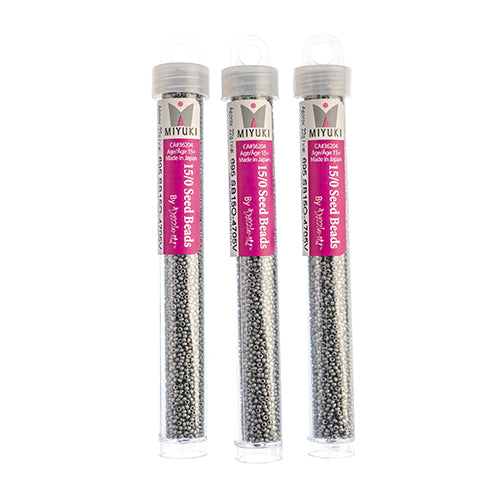 Miyuki Seed Beads Frosted Glazed/Rainbow Grey Matte AB - 22g Vials