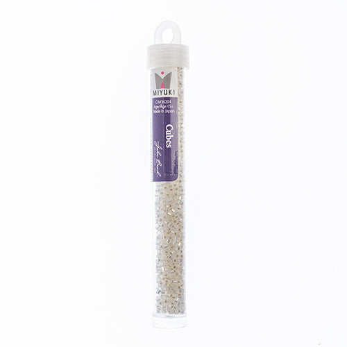 Miyuki Square/Cube Beads 1.8mm Crystal Matte Silverlined - apx 20g Vial