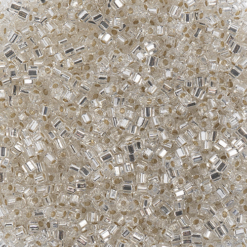 Miyuki Square/Cube Beads 1.8mm Crystal Silverlined - apx 20g Vial