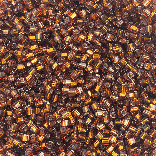 Miyuki Square/Cube Beads 1.8mm Dark Topaz Silverlined - apx 20g Vial