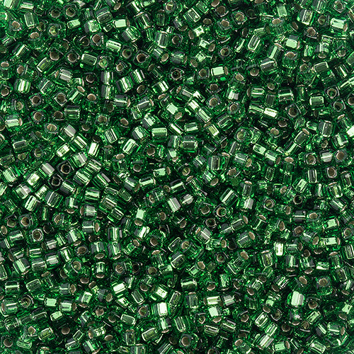 Miyuki Square/Cube Beads 1.8mm Green Silverlined - apx 20g Vial