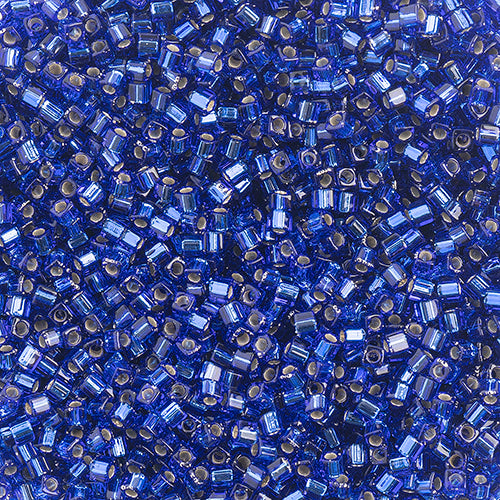 Miyuki Square/Cube Beads 1.8mm Cobalt Silverlined - apx 20g Vial