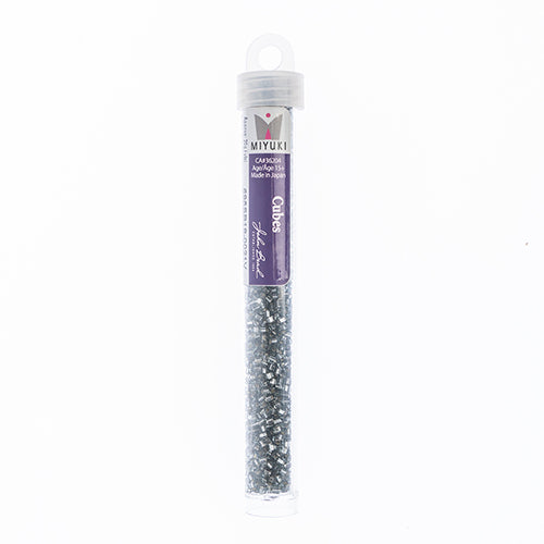 Miyuki Square/Cube Beads 1.8mm Grey Silverlined - apx 20g Vial
