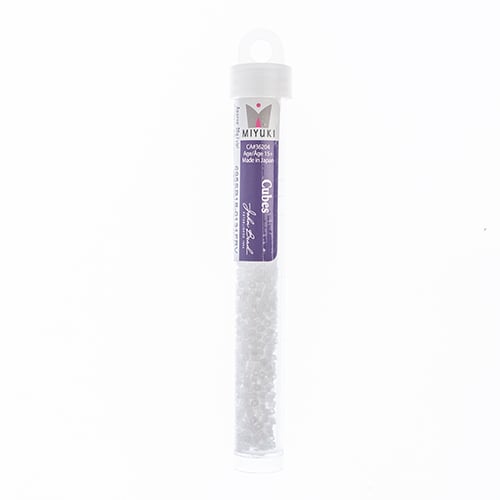 Miyuki Square/Cube Beads 1.8mm Crystal AB Matte - apx 20g Vial
