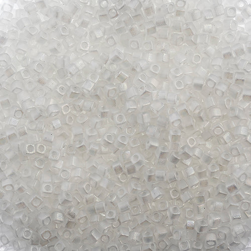 Miyuki Square/Cube Beads 1.8mm Crystal AB Matte - apx 20g Vial