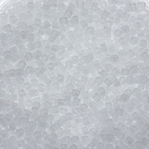 Miyuki Square/Cube Beads 1.8mm Crystal Transparent Matte - apx 20g Vials