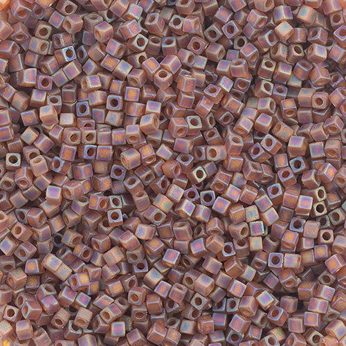 Miyuki Square/Cube Beads 1.8mm Dark Topaz Transparent Matte - apx 20g Vial