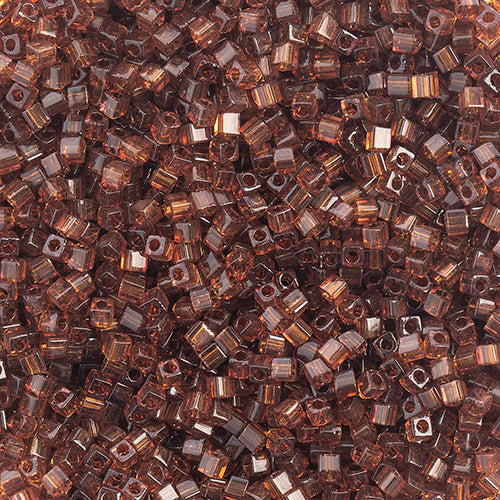 Miyuki Square/Cube Beads 1.8mm Dark Topaz Transparent