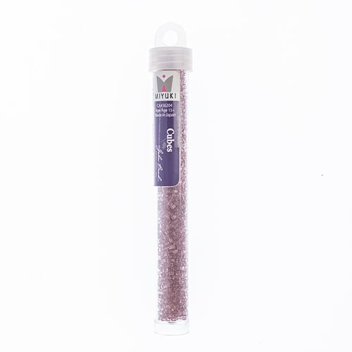 Miyuki Square/Cube Beads 1.8mm Smoky Amethyst Transparent AB Matte - apx 20g Vial